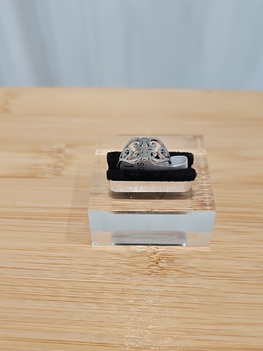 Silver Filigree Stainless Steel Ring - Contemporary Style
